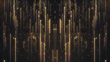 Abstract background animation with glittering shiny gold particles and shooting golden stars. This luxury glamorous awards ceremony motion background animation is full HD and a seamless loop. video
