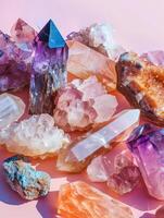 Vibrant Crystal Collection on Pink photo