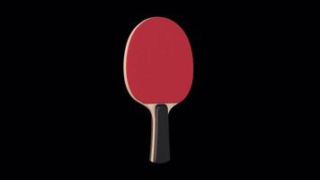 Table Tennis Racket Rotating on a Transparent Background. Seamless Loop. 4K video