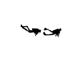 Silhouette of the Diving, Flat style, can use for Logo Gram, Sticker, Pictogram, Website, Apps, Diving Illustration or Graphic Design Element vector