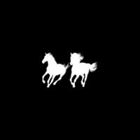 Pair Horse Silhouette, flat style, can use for Logo Gram, Art Illustration, Emblem, Pictogram, Apps, Website or Graphic Design Element vector