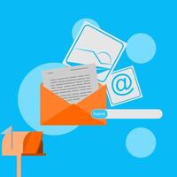 Email marketing concept with envelope and mail icon vector