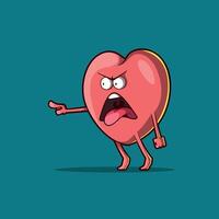 An Angry Heart Character screams. vector