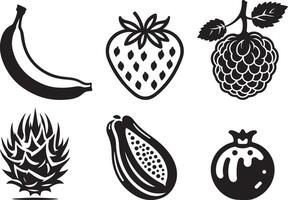Fruit icons set vector