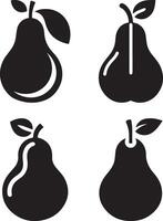 Four black and white pears on a white background vector