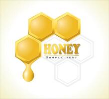 honeycomb logo with honey drop vector