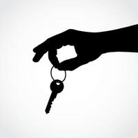silhouette hand hold key vector