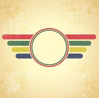 winged retro circle on grunge background vector