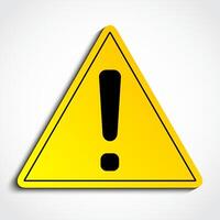 3d yellow triangle with exclamation mark vector
