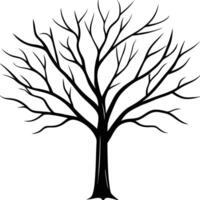 Silhouette of Tree without leaves vector