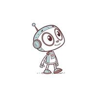 A cartoon robot standing on a white background vector