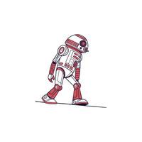 A robot walking on a white background vector