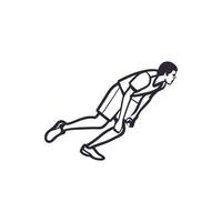 A man is running in a tracksuit vector