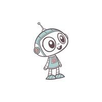A cartoon robot standing in front of a white background vector
