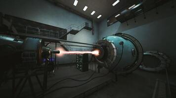 Futuristic scifi laboratory featuring advanced propulsion technology at work video