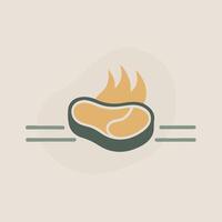 A steak with a flame on it vector
