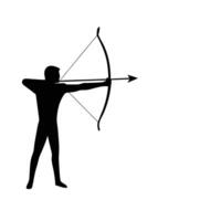 Silhouette of a man with bow and arrow vector
