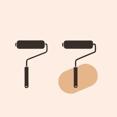 Two paint rollers are shown on a light background