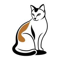 A cat is sitting on a white background vector