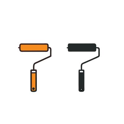 Two paint rollers on a white background