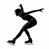 A silhouette of a figure skating on ice vector