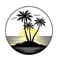 Palm trees on the beach vector
