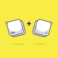 Computer keyboard combination shortcut Ctrl B icon symbol illustration of fast typing or writing technology program on programming world vector