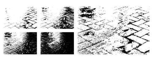 Set of Silhouette Grunge Splatter Patterns for Paving Designs vector