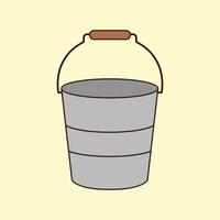 a bucket with a handle on a yellow background vector
