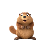 Friendly 3D Beaver Character for Animation or Digital Art Projects png