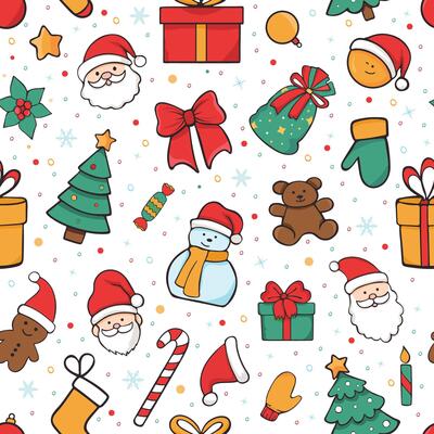 Christmas Seamless Pattern. Christmas and New year Holiday Repeatable Texture for Wallpaper, Wrapping paper, scrapbooking or Banner Template