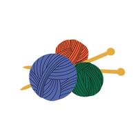 Knitting threads and knitting needles. vector