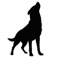 A silhouette of a wolf howling on a white background vector