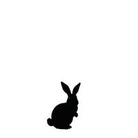 A black and white silhouette of a rabbit vector