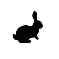 A black and white silhouette of a rabbit vector