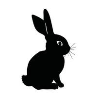 A black and white silhouette of a rabbit vector
