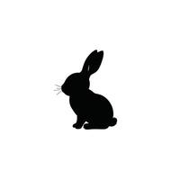 A black and white silhouette of a rabbit vector