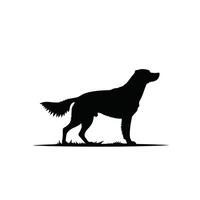 A silhouette of a dog standing on a hill vector
