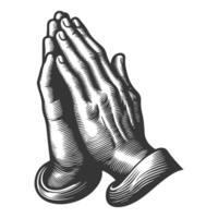 Praying hands with crossed arms vector