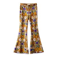 A pair of pants with a floral print png