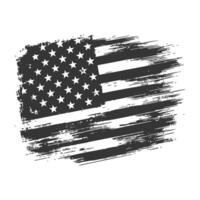 An american flag painted with grunge style vector