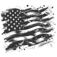 An american flag painted with grunge paint vector