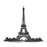 The eiffel tower is shown in black and white vector