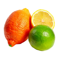 An orange and a lime are next to each other png