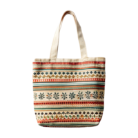 A tote bag with colorful patterns on it png