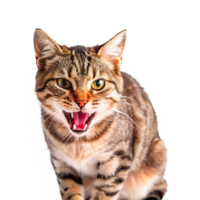 A cat with its mouth open and its mouth open png
