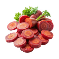 A pile of red beets with parsley on top png