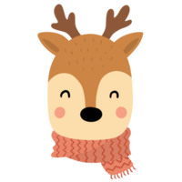 Cute Winter Reindeer Wearing Winter Attire png
