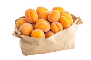 Fresh Apricots in Burlap Bag Apricots in a Sack on Transparent Background png