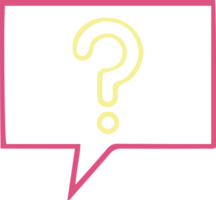 Speech Bubble with Question Mark in Thin Line Style Art png
